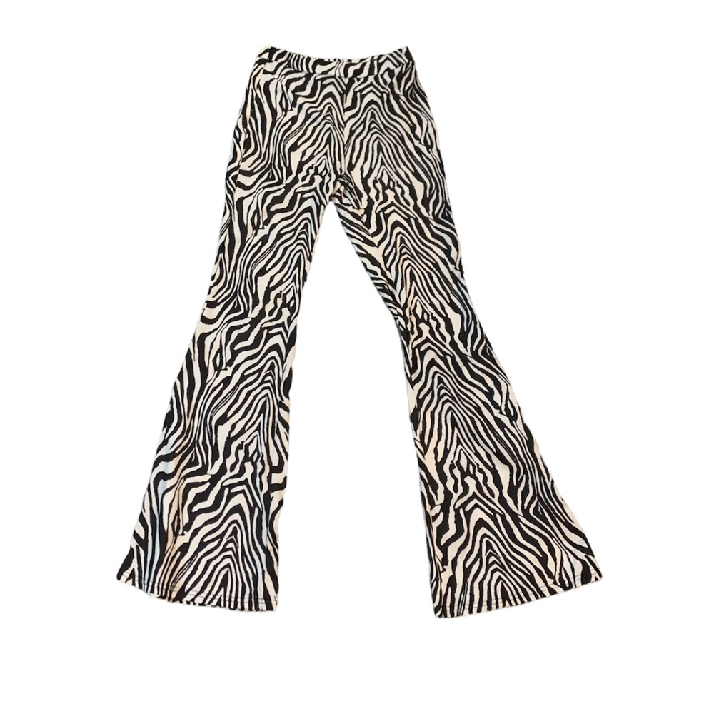 Zebra print flare pants